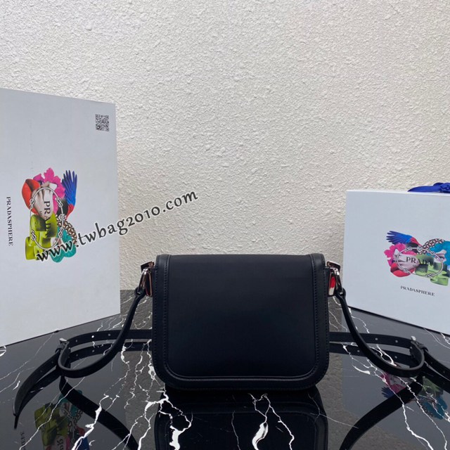 Prada專櫃新款平紋牛皮配搭牛仔帆布單肩包 1BD257 普拉達小號肩背包 csp1362